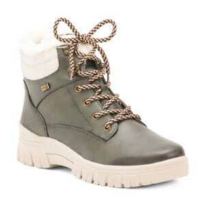 NEW REMONTE Leather Lace Up Comfort Boots leaf for women 563tn